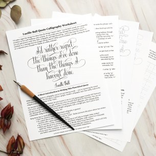 This five-page worksheet will walk you through how to write this iconic quote by Lucille Ball.